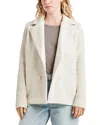 Splendid Singrid Rib-sleeve Wool-blend Coat In Pale Oak