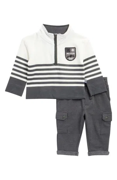 Splendid Babies'  Ski Club Quarter Zip Set In White/black