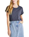Splendid Skye Cuffed Tee In Ash Navy