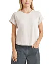 Splendid Skye Cuffed Tee In Oat Heather