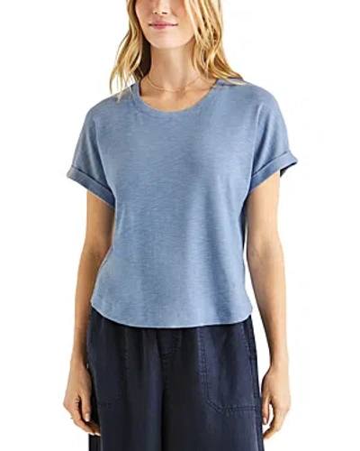 Splendid Skye Cuffed Tee In Sky Blue