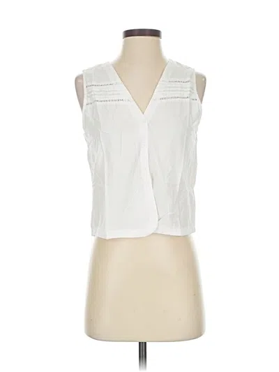 Pre-owned Splendid Sleeveless Blouse In White