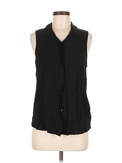 Pre-owned Splendid Sleeveless Button Down Shirt In Black