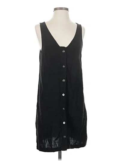 Pre-owned Splendid Sleeveless Button Down Shirt In Black
