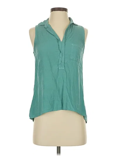Pre-owned Splendid Sleeveless Button Down Shirt In Blue