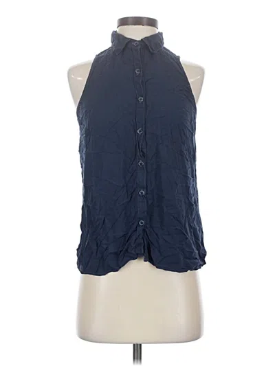 Pre-owned Splendid Sleeveless Button Down Shirt In Blue