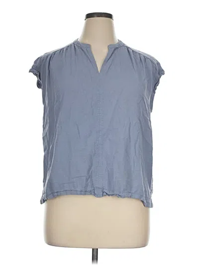 Pre-owned Splendid Sleeveless Button Down Shirt In Blue