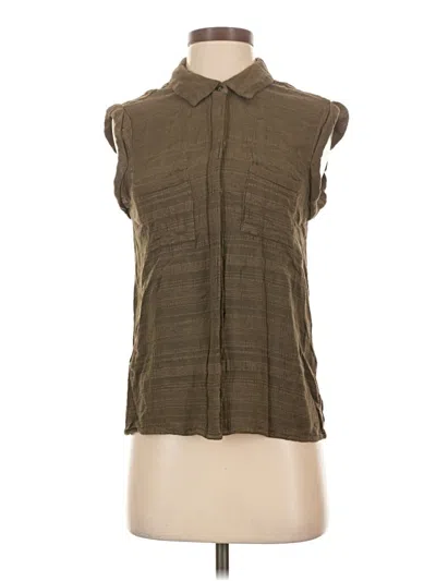 Pre-owned Splendid Sleeveless Button Down Shirt In Brown