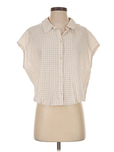 Pre-owned Splendid Sleeveless Button Down Shirt In Ivory