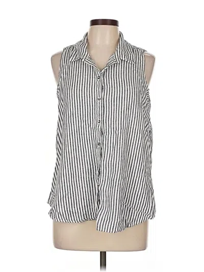 Pre-owned Splendid Sleeveless Button Down Shirt In White