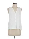 Splendid Sleeveless Button Down Shirt In White