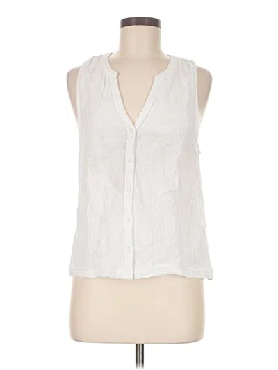 Pre-owned Splendid Sleeveless Button Down Shirt In White