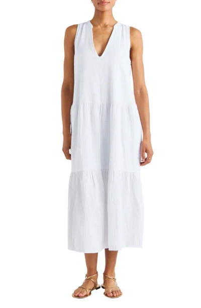 Splendid Sleeveless Cotton Gauze Midi Dress In White
