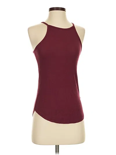 Pre-owned Splendid Sleeveless Top Burgundy Halter Neckline Tops