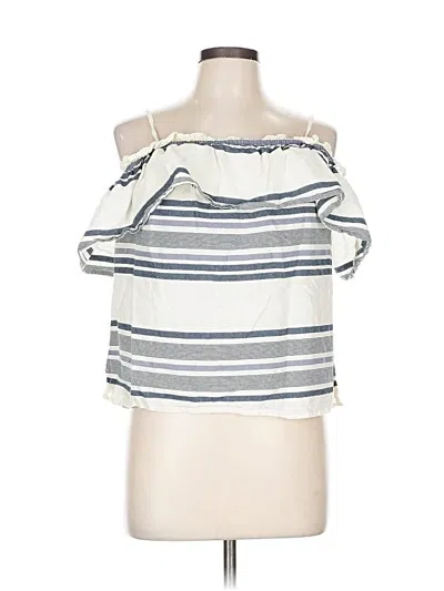 Pre-owned Splendid Sleeveless Top Ivory Cold Shoulder Neckline Tops