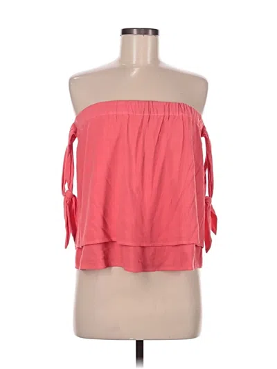 Pre-owned Splendid Sleeveless Top Orange Strapless Neckline Tops