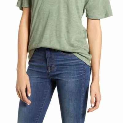 Splendid Slub V-neck Shirt In Green