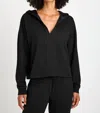 Splendid Soft Fleece Plush Hoodie In Black In Black