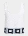 Splendid Sonia Texture Stitch Tank Sweater In White