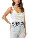 Splendid Sonia Texture Stitch Tank Sweater In White