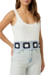 Splendid Sonia Texture Stitch Tank Sweater In White