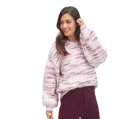 Splendid Space Dye Sweater In Black Cheery Multi