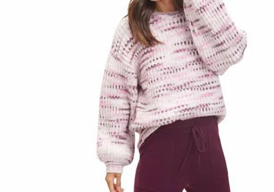 Splendid Space Dye Sweater In Black Cheery Multi In Pink