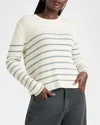 Splendid Spencer Stripe Sweater In Pale Oak Teal