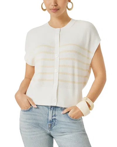 Splendid Spl X Cj Stripe Cardigan Sweater In White