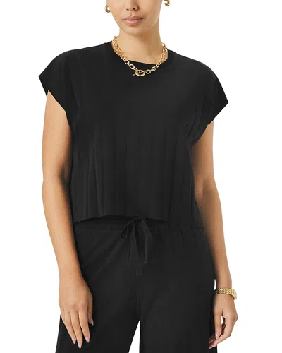 Splendid Spl X Cj Wide Rib Knit Top In Black