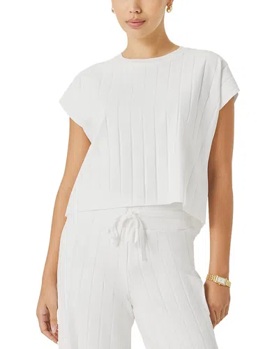 Splendid Spl X Cj Wide Rib Knit Top In White