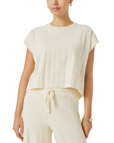 Splendid Spl X Cj Wide Rib Knit Top In White