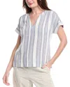 Splendid Raegan Striped Linen-blend Blouse In White