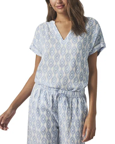 Splendid St Tropez Linen Blouse In Blue