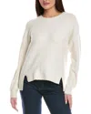Splendid Stassi Cable Trim Sweater In White