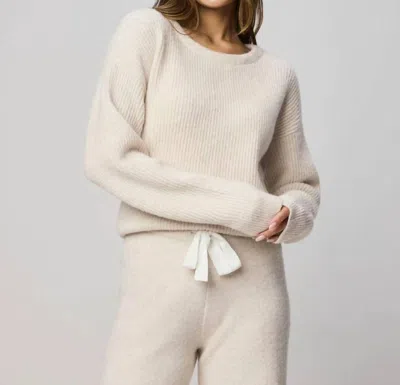 Splendid Stassi Satin Tie Sweater In Pale Oak Heather In Neutral