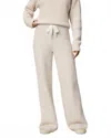 Splendid Stassi Satin Tie Sweater Pant In Pale Oak Heather In White