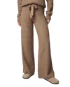 Splendid Stassi Satin Tie Sweater Pants In Brown