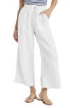 Splendid Stella Linen Crop Wide Leg Pants In White