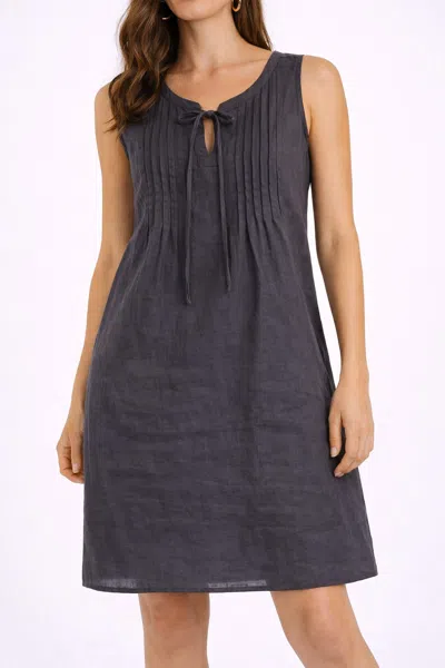 Splendid Stella Linen Mini Dress In Lead In Black