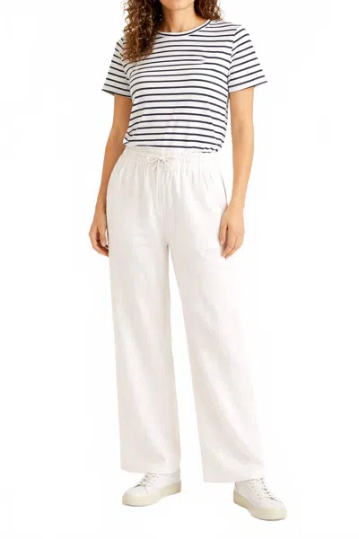 Splendid Stella Linen Paperbag Pants In White