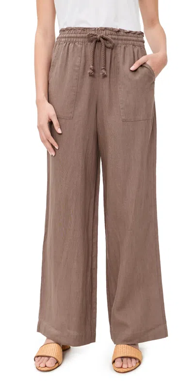 Splendid Stella Linen Paperbag Pants Wicker In Brown