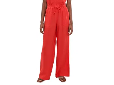 Splendid Kids' Stella Linen Paprbag Pants In Red