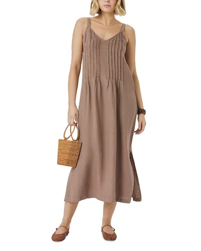 Splendid Stella Linen Pintuck Dress In Brown