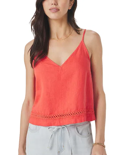 Splendid Stella Linen Spaghetti Tank In Red