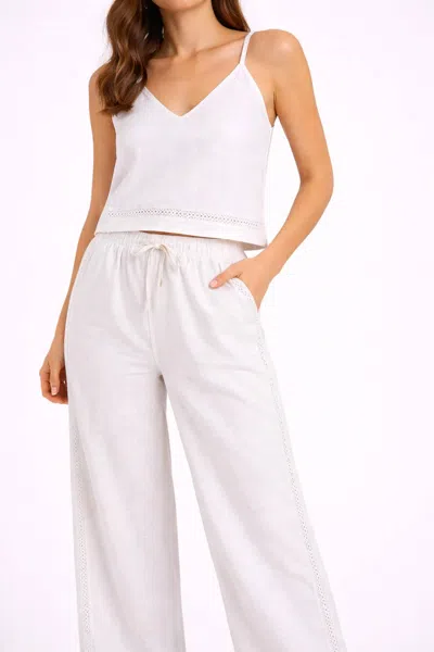 Splendid Stella Linen Tank In White