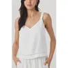 Splendid Stella Linen Tank In White