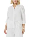 Splendid Stella Linen Button-up Shirt In White
