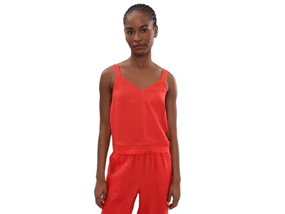 Splendid Stella Linen Trim Tank Top In Pink