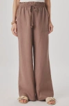 Splendid Stella Paperbag Linen Wide Leg Pants In Brown